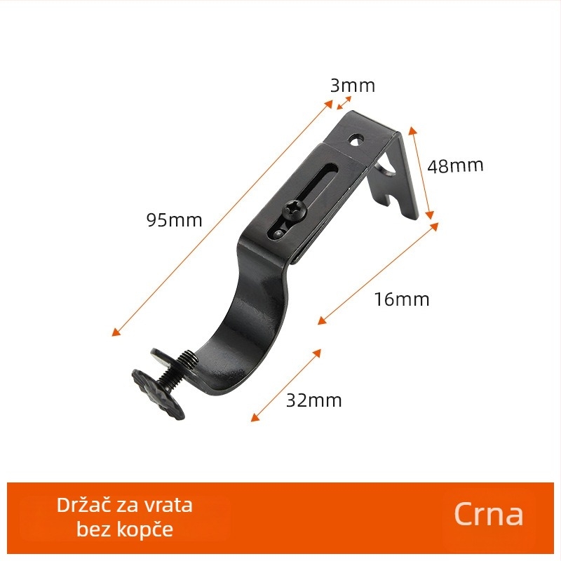 Željezni držač za zavjesu, vodootporan, podesiv, moderan minimalistički dizajn, univerzalna potpora