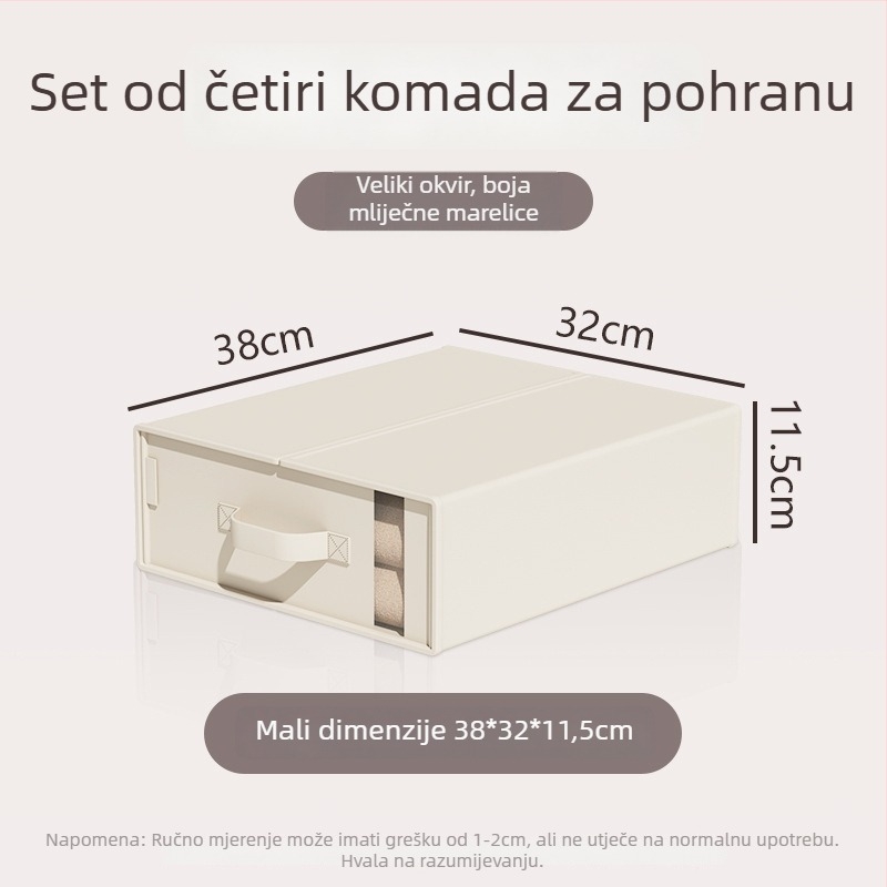 Garderobni organizator kutija za pohranu - sklopiva i slagiva, otporna na prašinu i vlagu, 12 L, satenski materijal, za donje rublje, čarape, pulovere i deke