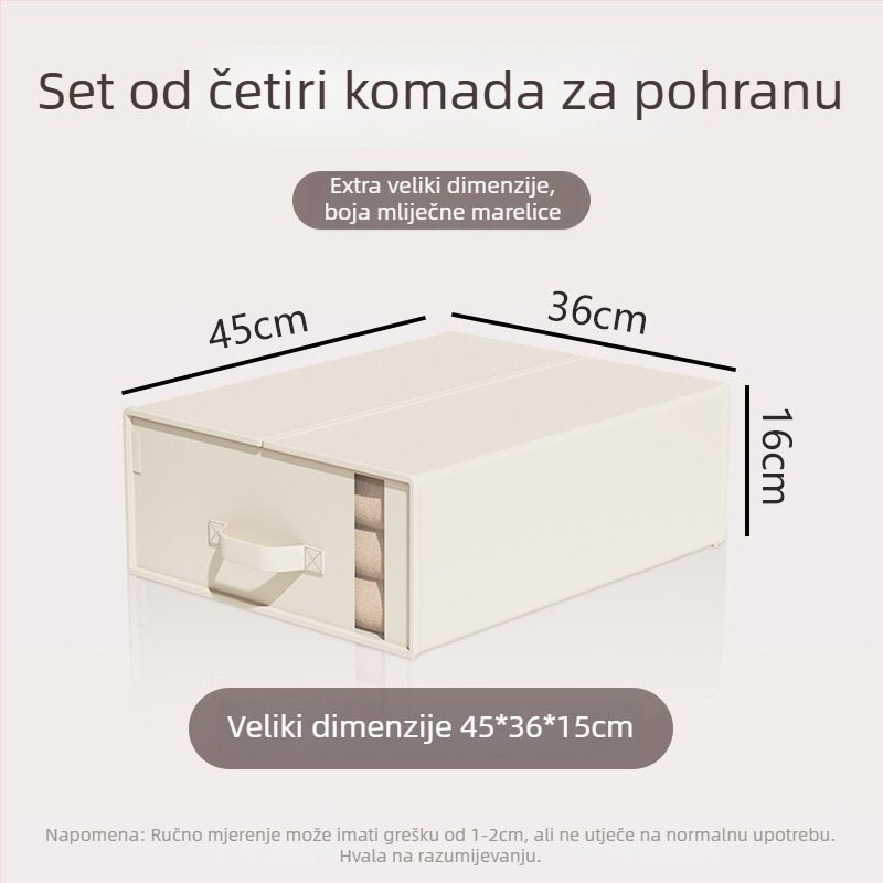 Garderobni organizator kutija za pohranu - sklopiva i slagiva, otporna na prašinu i vlagu, 12 L, satenski materijal, za donje rublje, čarape, pulovere i deke