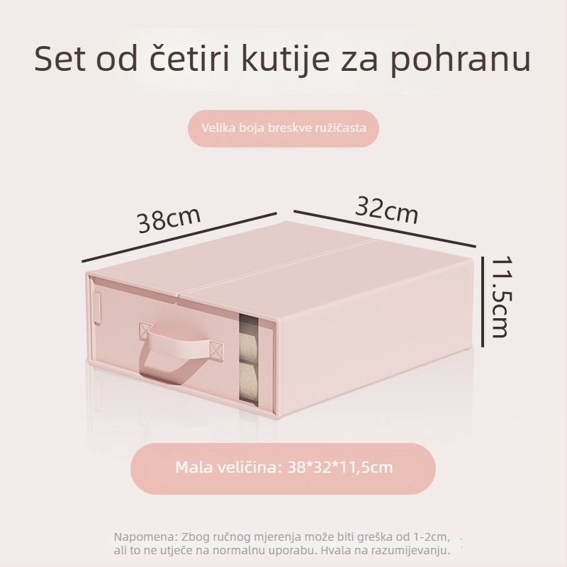 Garderobni organizator kutija za pohranu - sklopiva i slagiva, otporna na prašinu i vlagu, 12 L, satenski materijal, za donje rublje, čarape, pulovere i deke