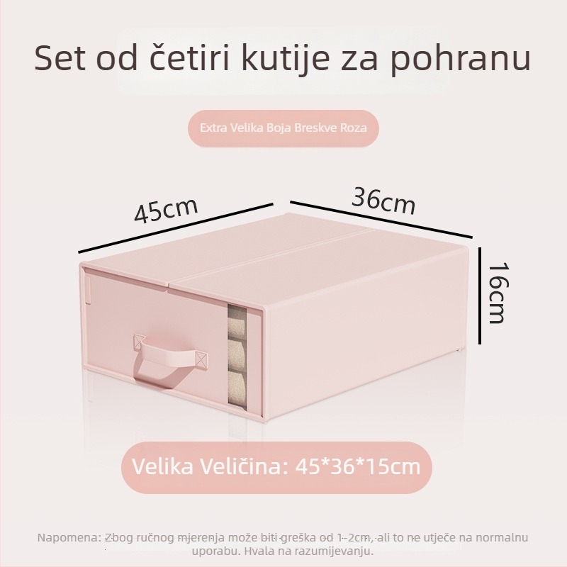 Garderobni organizator kutija za pohranu - sklopiva i slagiva, otporna na prašinu i vlagu, 12 L, satenski materijal, za donje rublje, čarape, pulovere i deke