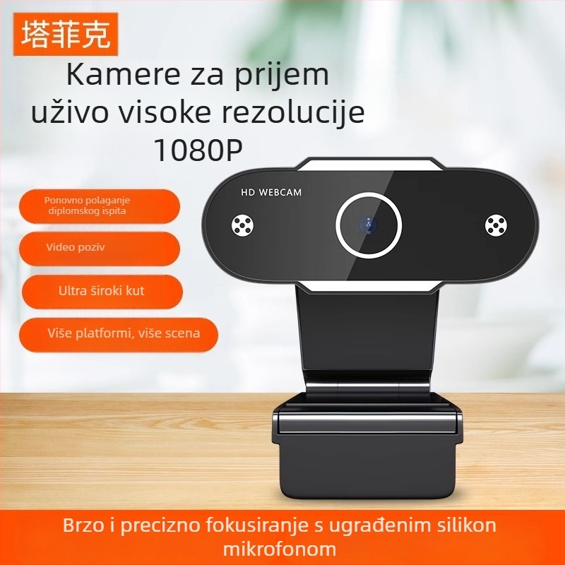 Inteligentna PTZ kamera s rezolucijom 1600x1200, 30fps, USB 2.0, automatsko fokusiranje, ugrađeni mikrofon.