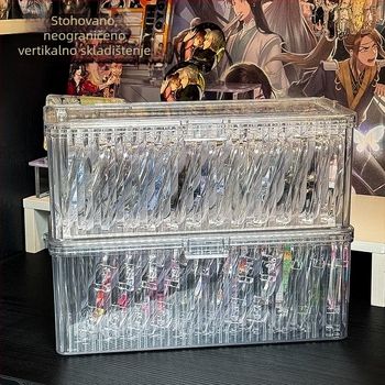 Prozirna akrilna kutija za stolno korištenje s poklopcem, 1 L, prašinu otporna, organizator kartica