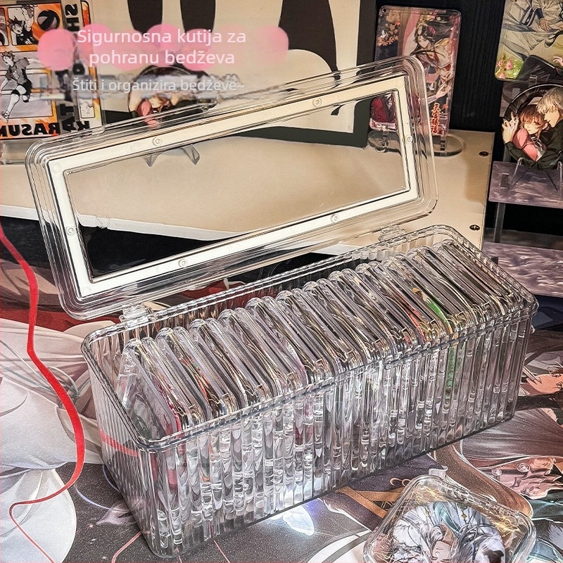 Prozirna akrilna kutija za stolno korištenje s poklopcem, 1 L, prašinu otporna, organizator kartica