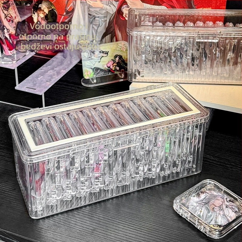 Prozirna akrilna kutija za stolno korištenje s poklopcem, 1 L, prašinu otporna, organizator kartica