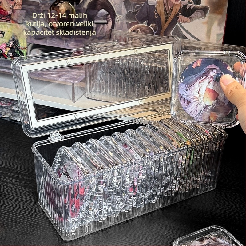 Prozirna akrilna kutija za stolno korištenje s poklopcem, 1 L, prašinu otporna, organizator kartica