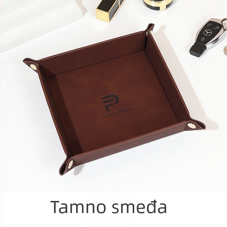 PU kožna kutija za pohranu nakita, sklopiva, kapacitet 1 L, otvoreni vrh, mogućnost slaganja