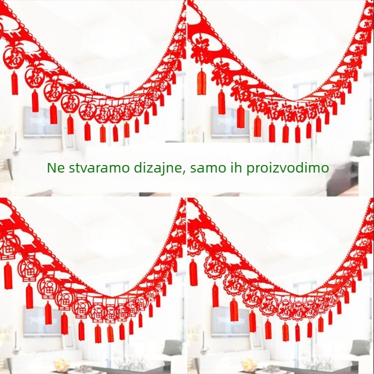 Join rekvizit za uređenje prostora za kućnu dekoraciju, netkani materijal, traka i latte art detalji, viseća ukras.