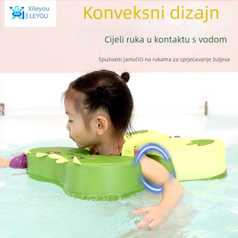 Dječji plivački prsten za ispod pazuha, bez nadimanja, dinosaurski uzorak, za djecu od 3 mjeseca do 3 godine, ekološki materijal PEP