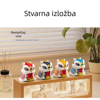 Figura plesa lava i zmaja – plastična i smolna dekorativna figura za stol ili automobil, talisman za bogatstvo i sreću, ručno izrađena dar, stil nacionalnog trenda