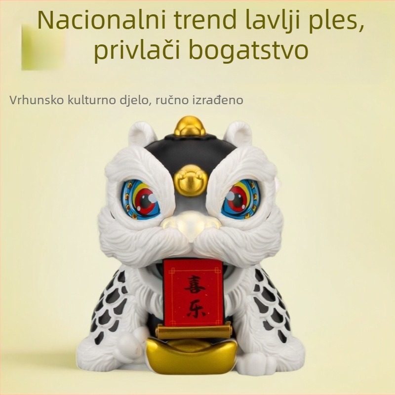 Figura plesa lava i zmaja – plastična i smolna dekorativna figura za stol ili automobil, talisman za bogatstvo i sreću, ručno izrađena dar, stil nacionalnog trenda