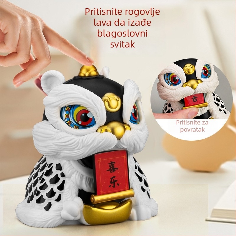 Figura plesa lava i zmaja – plastična i smolna dekorativna figura za stol ili automobil, talisman za bogatstvo i sreću, ručno izrađena dar, stil nacionalnog trenda
