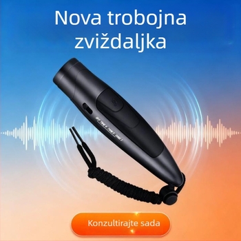 Elektronička sudijska zviždaljka, trotononi glasni zvuk, za košarku, odbojku, stolni tenis i badminton, ABS materijal