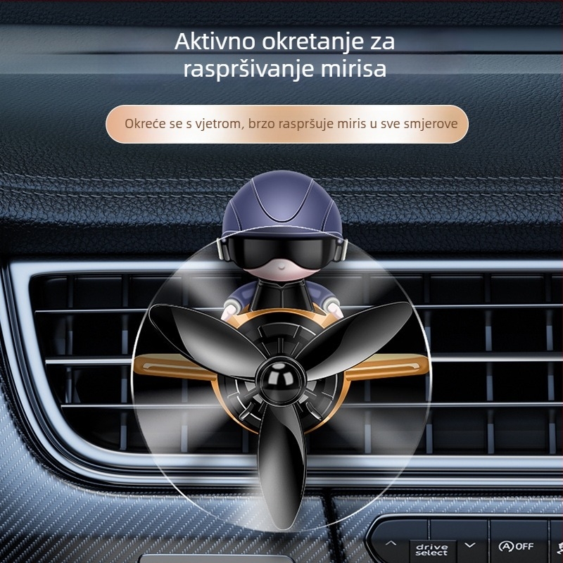 Automobilski aromaterapijski difuzor s klipom za ventilaciju – jasmin miris, 5-10 ml, plastika, trajanje 16–30 dana
