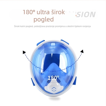 Jierui Dječja maska za ronjenje s cijelim licem i suhim snorkelom, model C1, materijal silikon/PC, anti-fog