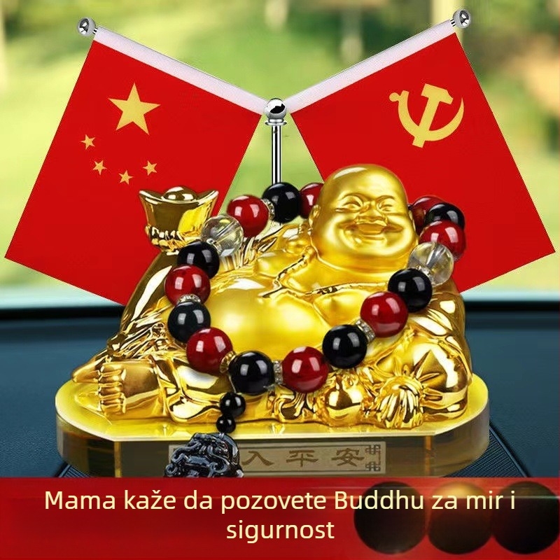 Auto ukras: statue Maitreya Buda od smole, kineski tradicionalni stil, difuzor mirisa s kristalnim držačem parfema, prilagodljiva unutarnja dekoracija automobila