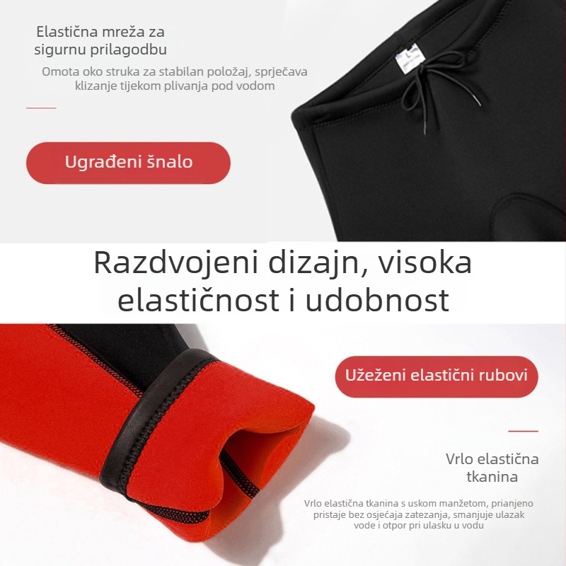 Dvo-dijelni 1.5 mm neoprenski kostim od najlona – unisex, toplo za ronjenje i plivanje (gornji dio s dugim rukavima + hlače)