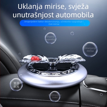 Držač mirisa za auto sa solarnim napajanjem, rotirajući dizajn cvijeta jabuke, čvrsta parfemska pasta