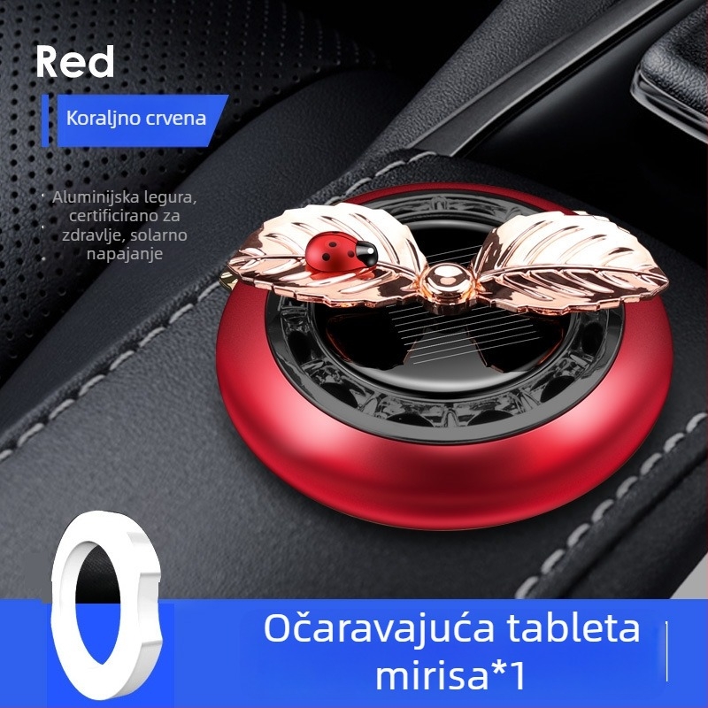Držač mirisa za auto sa solarnim napajanjem, rotirajući dizajn cvijeta jabuke, čvrsta parfemska pasta