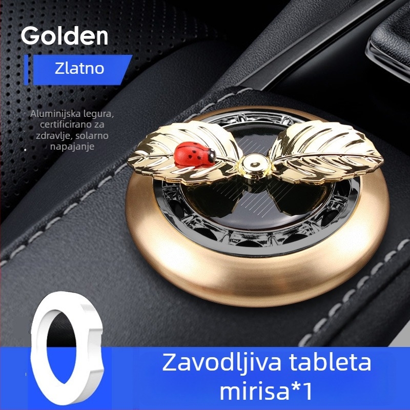 Držač mirisa za auto sa solarnim napajanjem, rotirajući dizajn cvijeta jabuke, čvrsta parfemska pasta