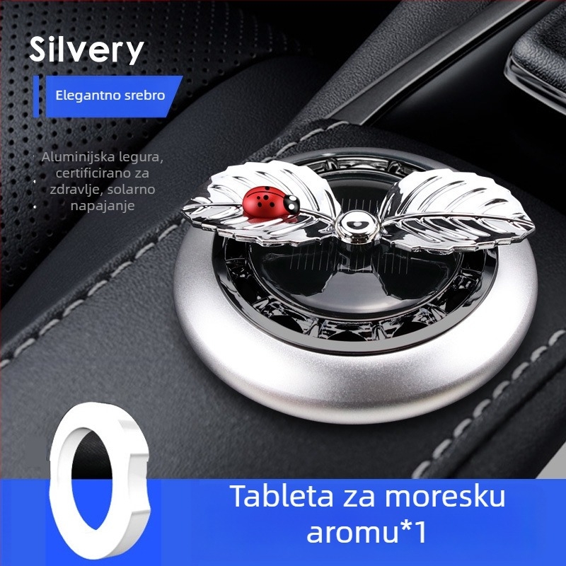 Držač mirisa za auto sa solarnim napajanjem, rotirajući dizajn cvijeta jabuke, čvrsta parfemska pasta