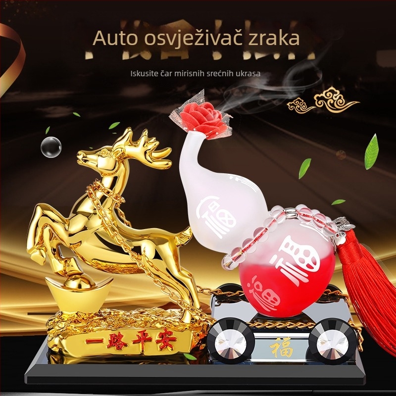 Držač automobilske aromatizacije — moderan dizajn, ekološka smola, oblik jelena i kalabasa, aromaterapija