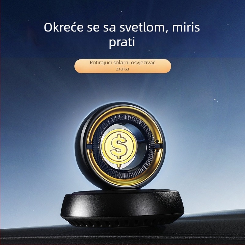 Automobilski rotirajući aromaterapijski ukras, metal, svijetli luksuzni stil, brand Fragrance Charm, prilagodljiv, dekorativni dodatak središnje konzole