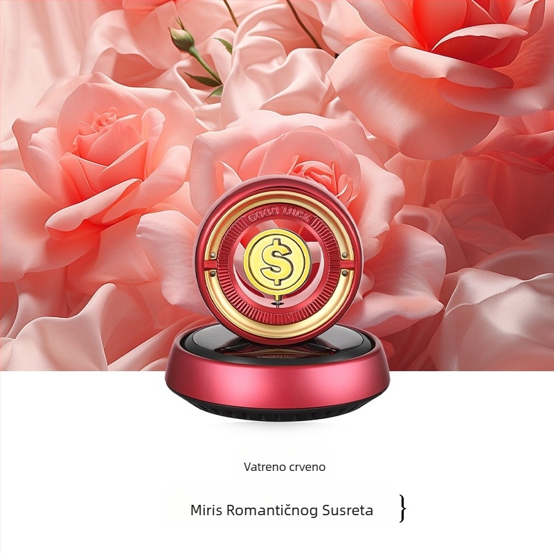 Automobilski rotirajući aromaterapijski ukras, metal, svijetli luksuzni stil, brand Fragrance Charm, prilagodljiv, dekorativni dodatak središnje konzole