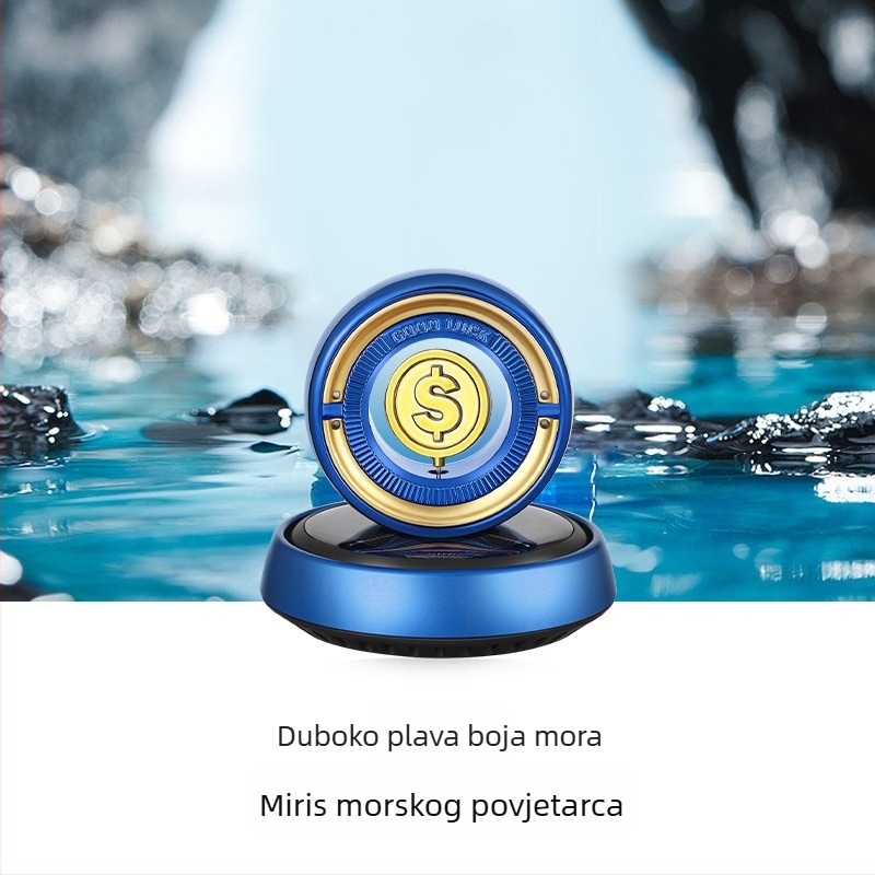 Automobilski rotirajući aromaterapijski ukras, metal, svijetli luksuzni stil, brand Fragrance Charm, prilagodljiv, dekorativni dodatak središnje konzole