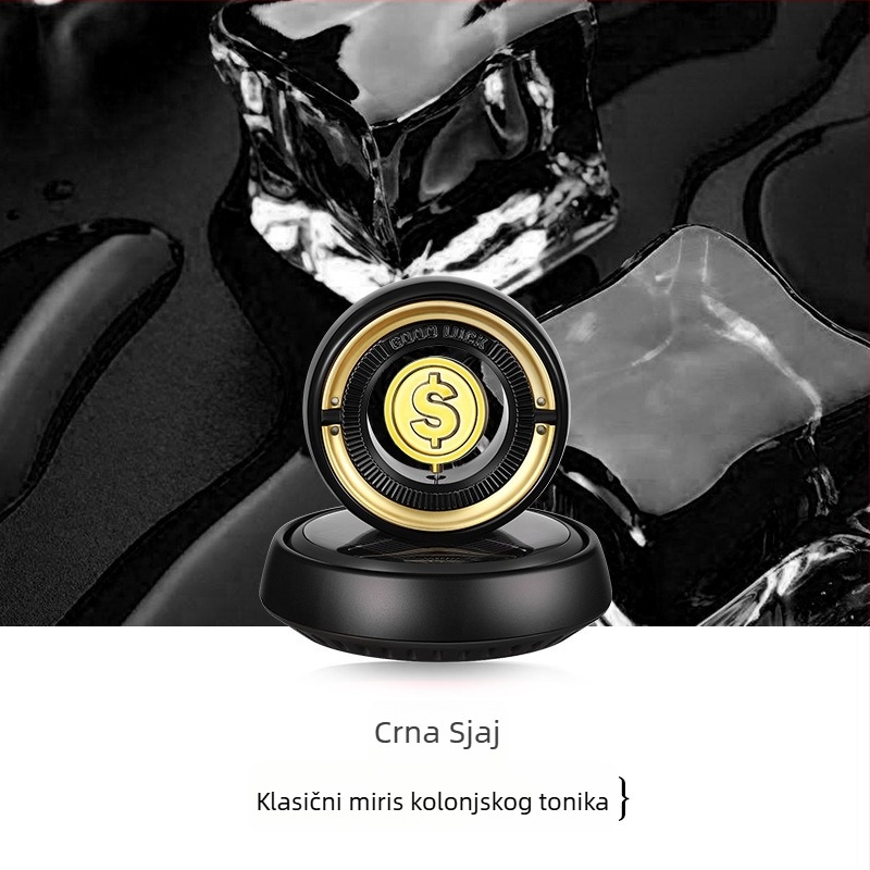 Automobilski rotirajući aromaterapijski ukras, metal, svijetli luksuzni stil, brand Fragrance Charm, prilagodljiv, dekorativni dodatak središnje konzole