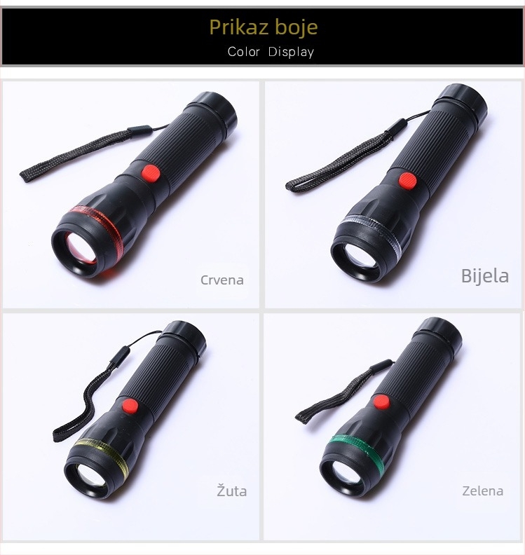 Vanjska LED baterijska svjetiljka, 3W, 3000mAh baterija, plastično kućište, 360° rotacija, domet 100–200 m