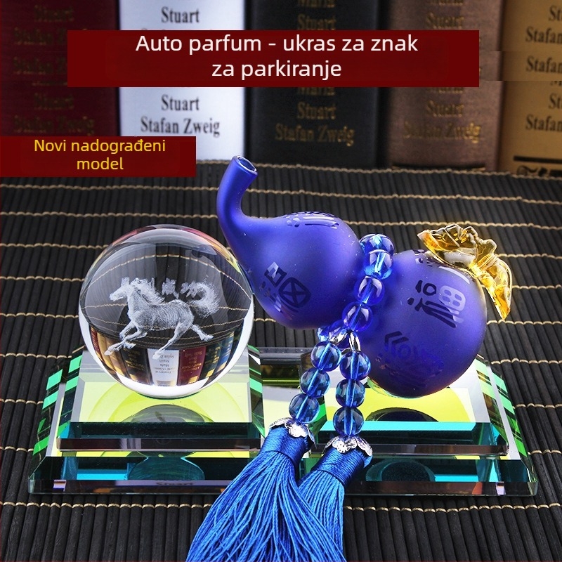Auto mirisna ukrasna kugla – smola i kristal, kineski tradicionalni stil, prilagodljivo, funkcije: auto ukras, držač parfema, znak za parkiranje