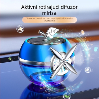 Aromatizator za auto u obliku jabuke, solarno-rotirajući, dugotrajni lagani miris, ukras interijera automobila.
