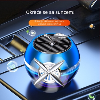 Aromatizator za auto u obliku jabuke, solarno-rotirajući, dugotrajni lagani miris, ukras interijera automobila.