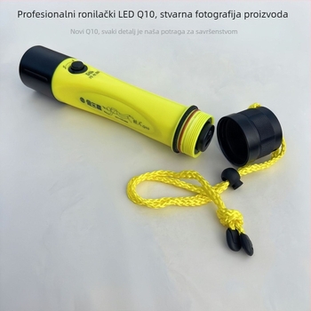 Potapljačka LED svjetiljka s dugačkim dometom, tijelo od aluminijske legure i čvrstog plastika, IPX8 vodootpornost, plutajuća verzija Q10