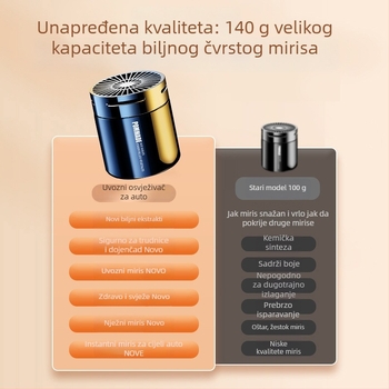 Automobilski parfemski dekorativni element, cilindrični PVC blok, Jasmine miris, začinski drveni noti, zapremina 50–100 ml, trajanje isparavanja 61–90 dana