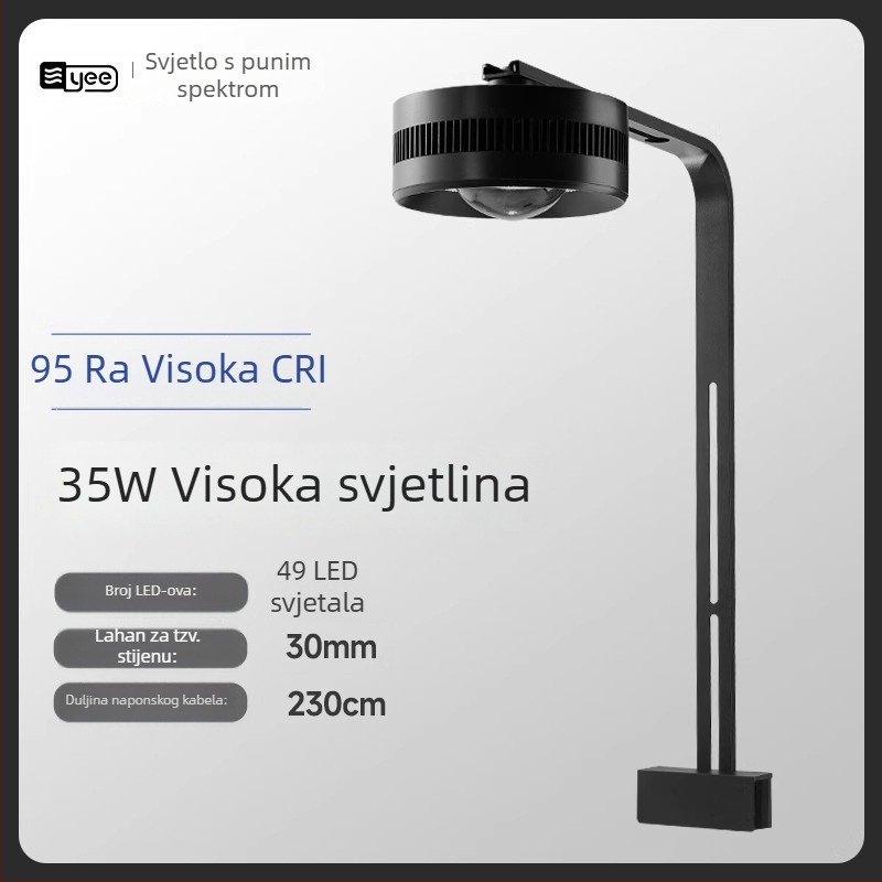 LED akvarijska downlight svjetiljka – WRGB potpuno spektrum, za vodene biljke, 35W, aluminijska legura