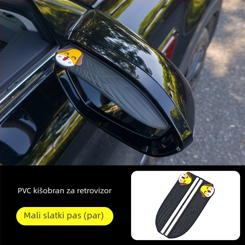 Zaštita kiše za stražnji retrovizor automobila — PVC meka guma; model Y-05 Rain Visor; prilagodljivo obrađivanje; cartoon stil