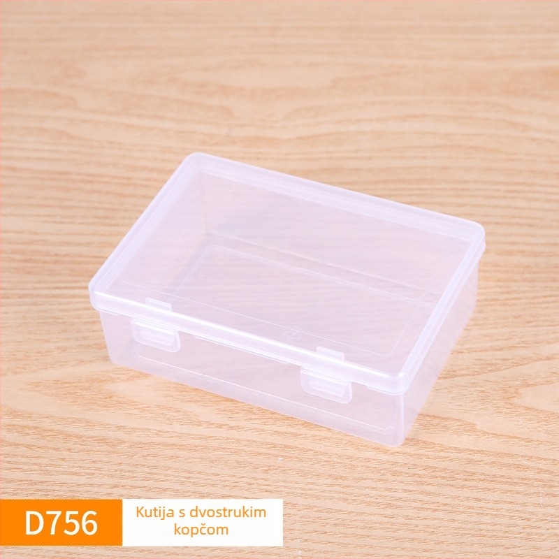 Pravokutna plastična kutija za pohranu sa poklopcem, PP materijal, model D756-D757-D758-D759, stolna kutija za kancelarijske potrepštine, kozmetiku i igračke, kapacitet 0.048 kg
