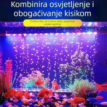 LED traka za akvarij, vodootporna šarolna traka s promjenjivim bojama mjehurića, oksigenacija i podvodno dekorativno osvjetljenje