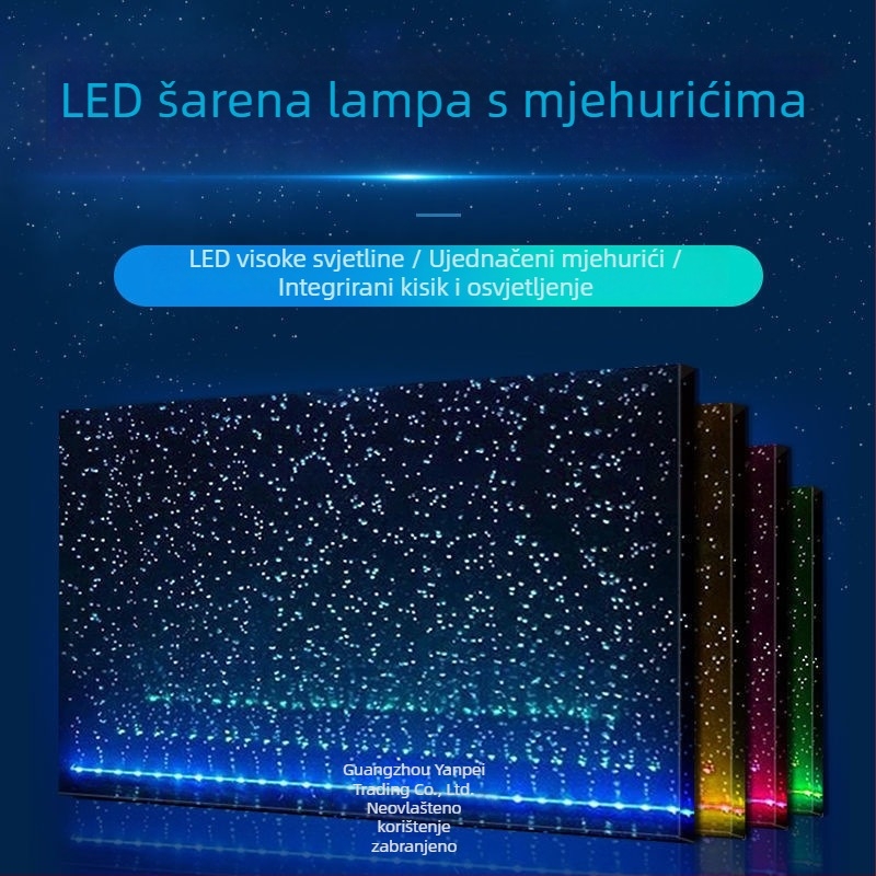 LED traka za akvarij, vodootporna šarolna traka s promjenjivim bojama mjehurića, oksigenacija i podvodno dekorativno osvjetljenje
