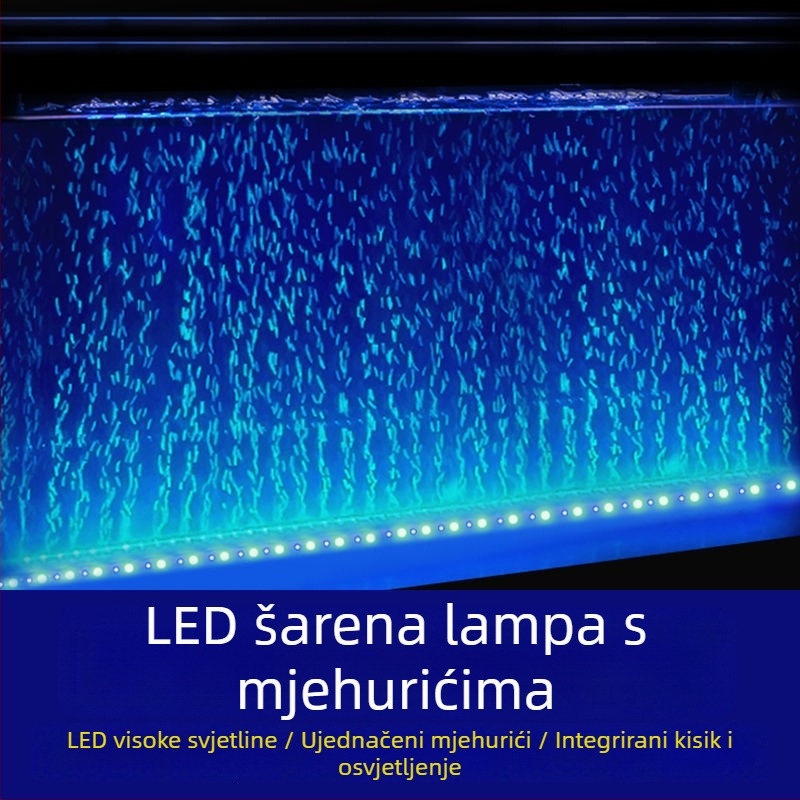 LED traka za akvarij, vodootporna šarolna traka s promjenjivim bojama mjehurića, oksigenacija i podvodno dekorativno osvjetljenje