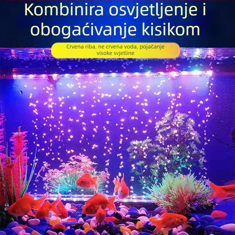 LED traka za akvarij, vodootporna šarolna traka s promjenjivim bojama mjehurića, oksigenacija i podvodno dekorativno osvjetljenje