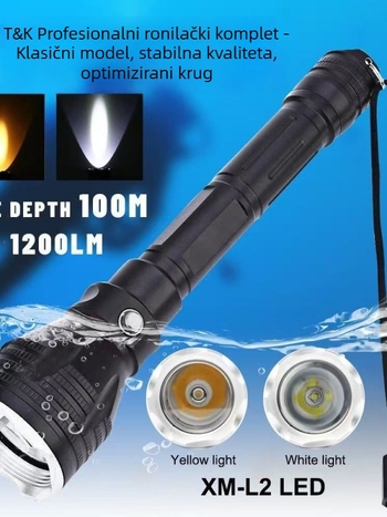 Potapljačka LED svjetiljka s aluminijskim kućištem, magnetskim prekidačem i punjivim LED svjetlom