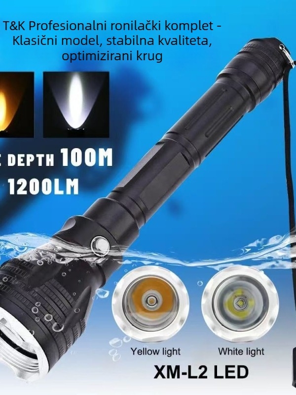 Potapljačka LED svjetiljka s aluminijskim kućištem, magnetskim prekidačem i punjivim LED svjetlom