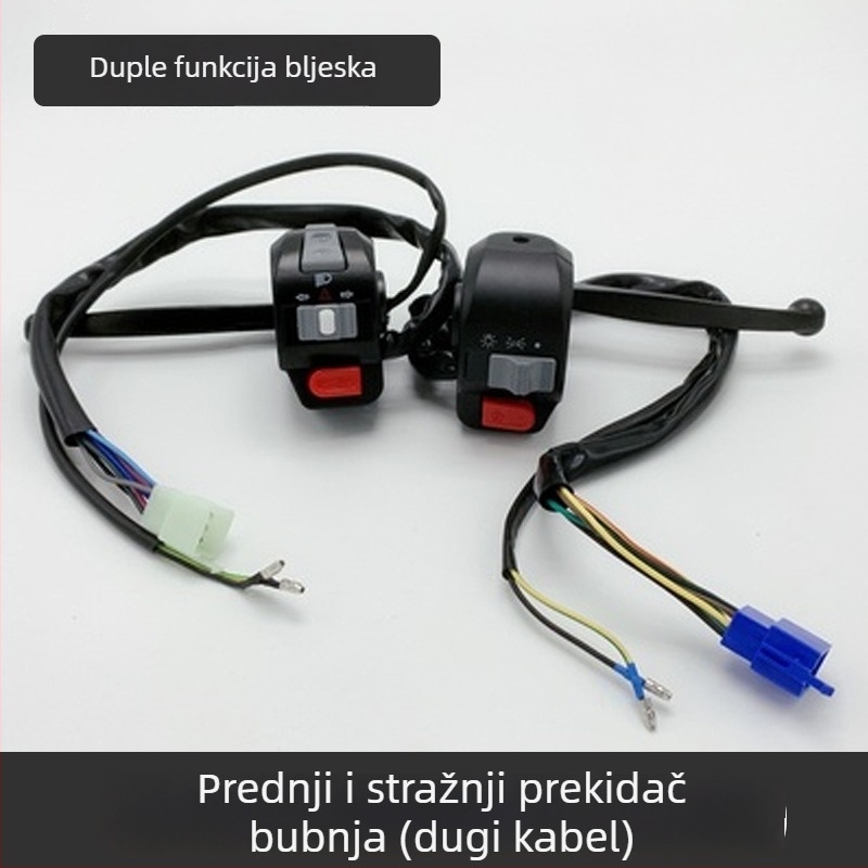 Prekidač upravljača za električni motocikl sa svjetlima za uzbunu, upravljanjem svjetlima, lijevi i desni pokazivači te truba