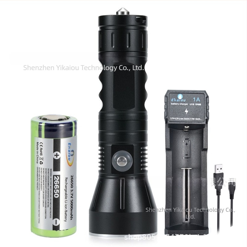 Ručna potopna LED svjetiljka, 4000 lm, 20 W LED, baterija 26650 2000 mAh, IP68, 90° snop, aluminijska legura