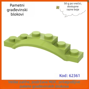 Dijelovi za građevne blokove – ABS plastika, male čestice, 1x6 Fender Wheel Eyebrow, 0,05 kg