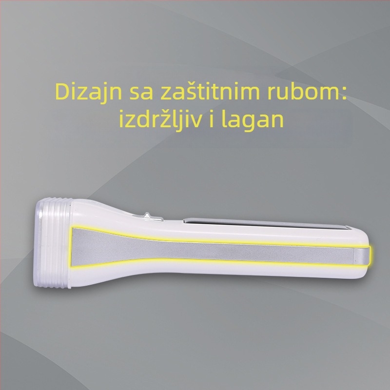 LED fenjer – vodootporan, prijenosan, višenamjenski; napajanje solarno i ručna generacija; snaga 0.7 W; LED izvor; baterija 400 mAh; domet 100–200 m