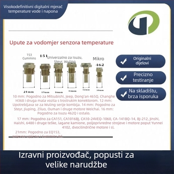 Automobilski mjerač s dvostrukim zaslonom: temperatura vode i napona, plastično kućište, standardni napon